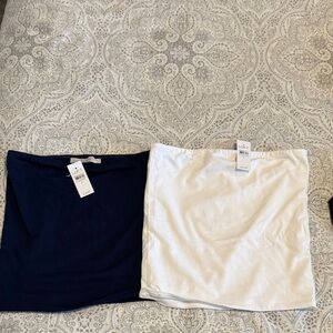 Ann Taylor Loft Navy and White tube tops